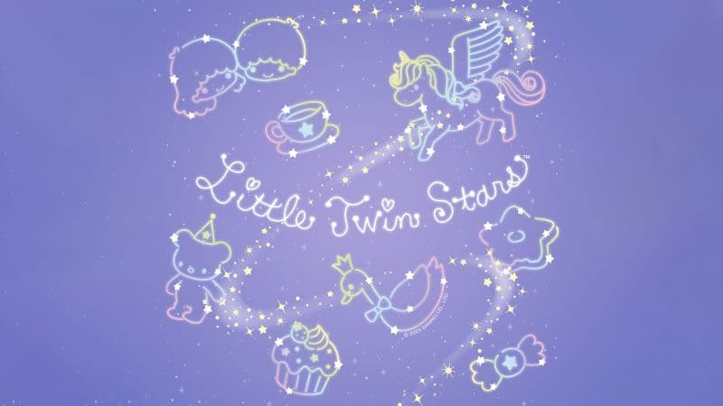 Little Twin Stars Pastel blue Wallpaper