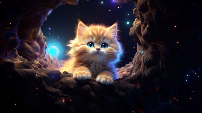 Cute Kitten AI art Wallpaper