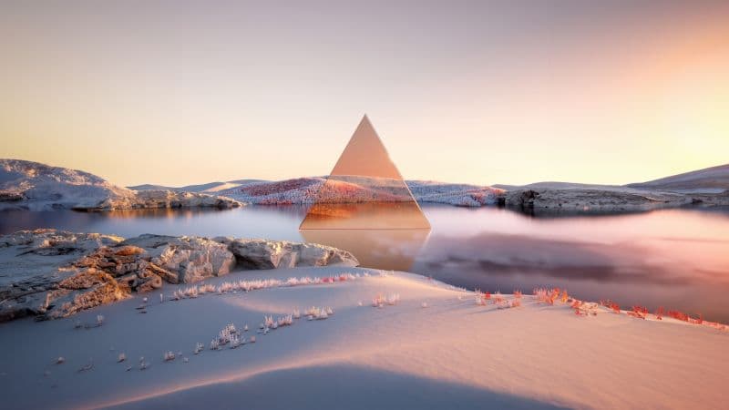 Aesthetic Geometric Landscape Wallpaper