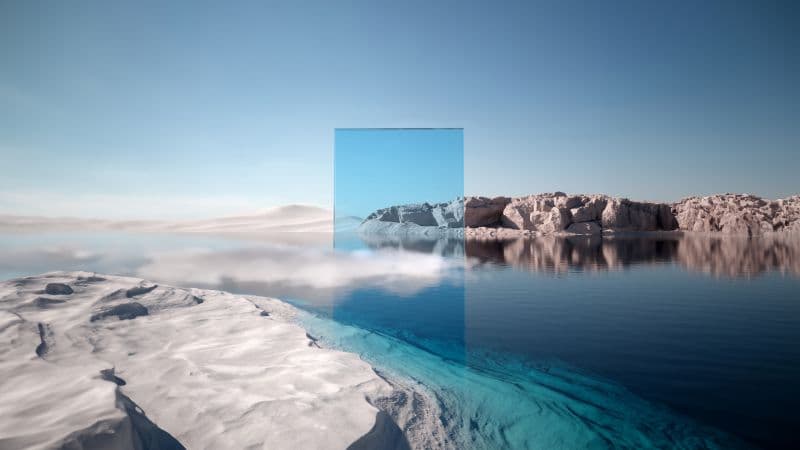 Blue aesthetic Landscape Wallpaper