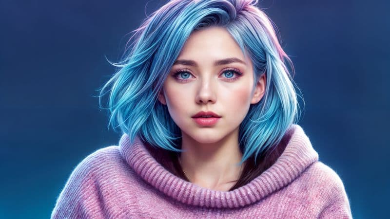 Blue eyes Asian Girl Wallpaper