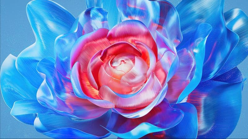 Digital flower Blue aesthetic Wallpaper