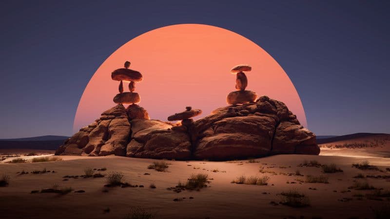 Balancing rocks Sunset Wallpaper