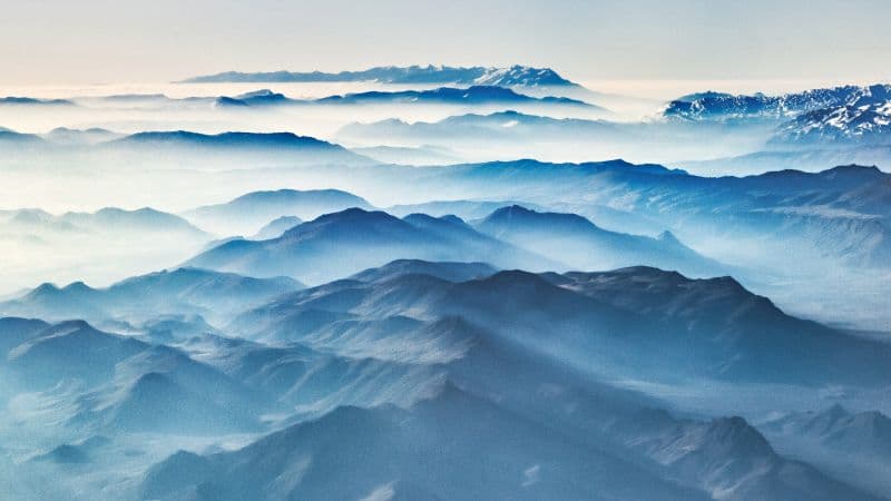 Mountain Peaks Aerial view Wallpaper