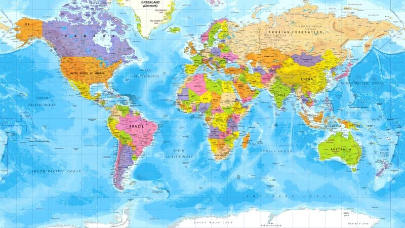 Political world map Wallpaper