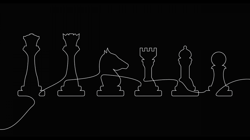 Chess pieces Outline Wallpaper