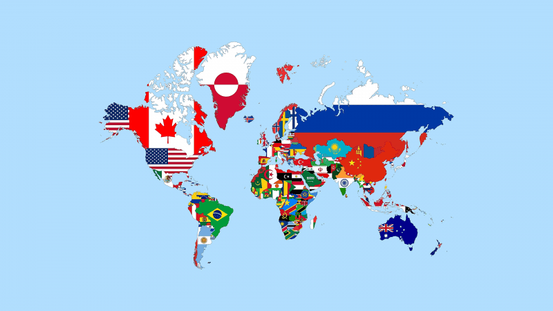 Flag World map Wallpaper