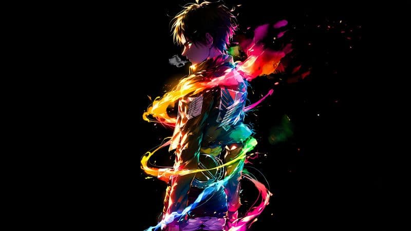 Eren Yeager AMOLED Digital Art Wallpaper