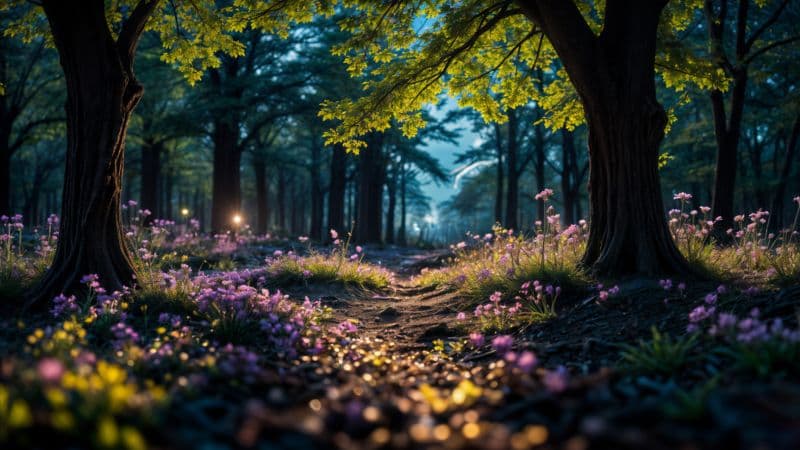 Spring Magical forest Wallpaper