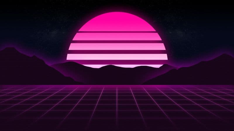 Pink aesthetic RetroWave art Wallpaper