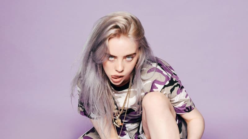 Billie Eilish Purple aesthetic Wallpaper