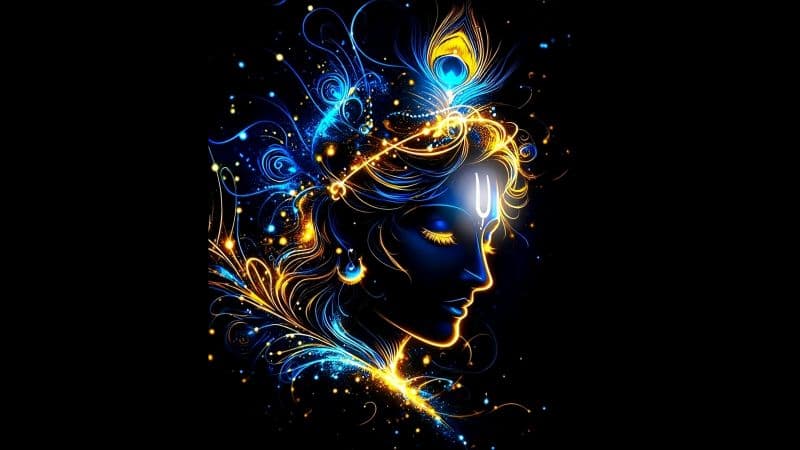 Lord Krishna Black background Wallpaper