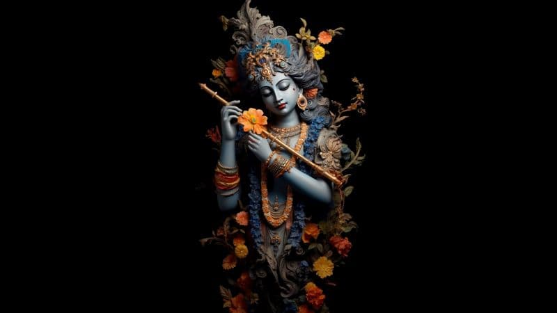 Lord Krishna AI art Wallpaper