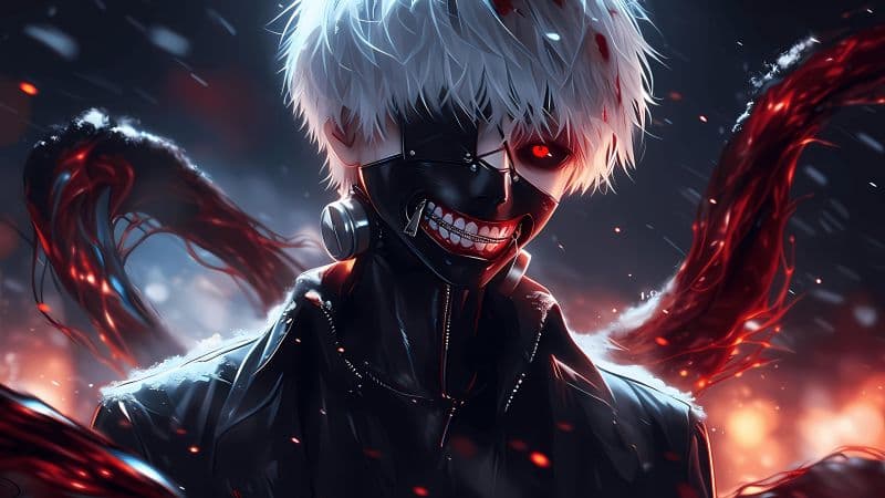 Ken Kaneki AI art Wallpaper