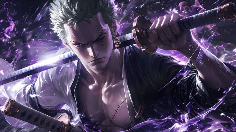 Roronoa Zoro Purple aesthetic Wallpaper