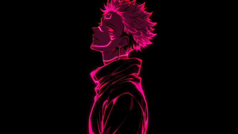 Sukuna Pink aesthetic AMOLED Wallpaper
