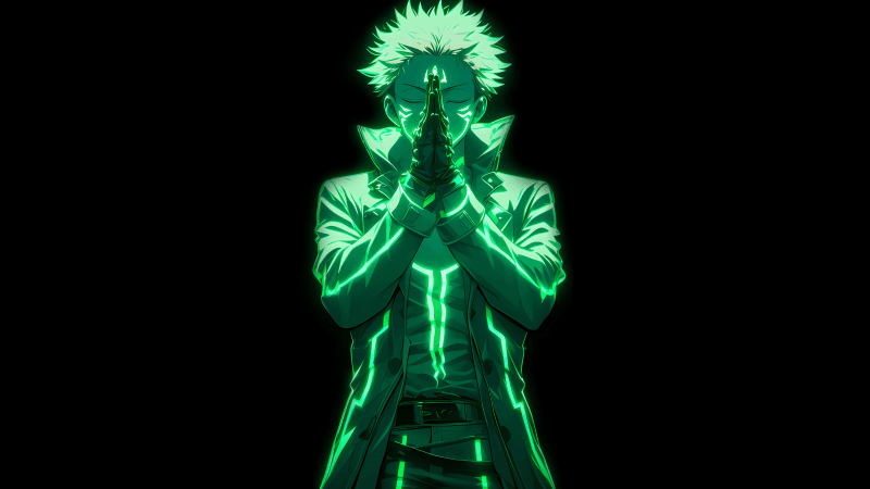 Sukuna Green aesthetic Wallpaper