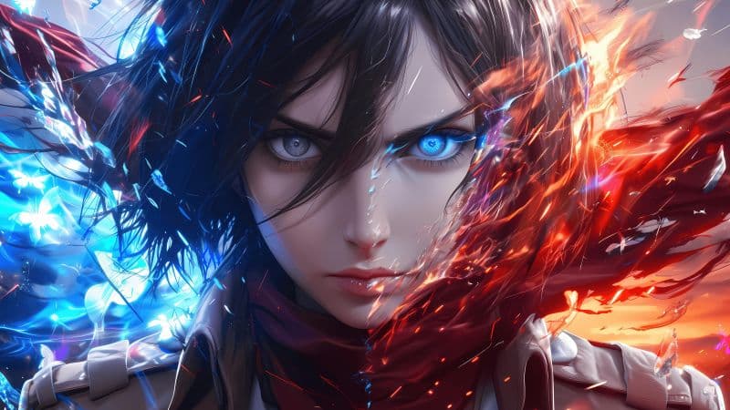 Mikasa Ackerman AI art Wallpaper