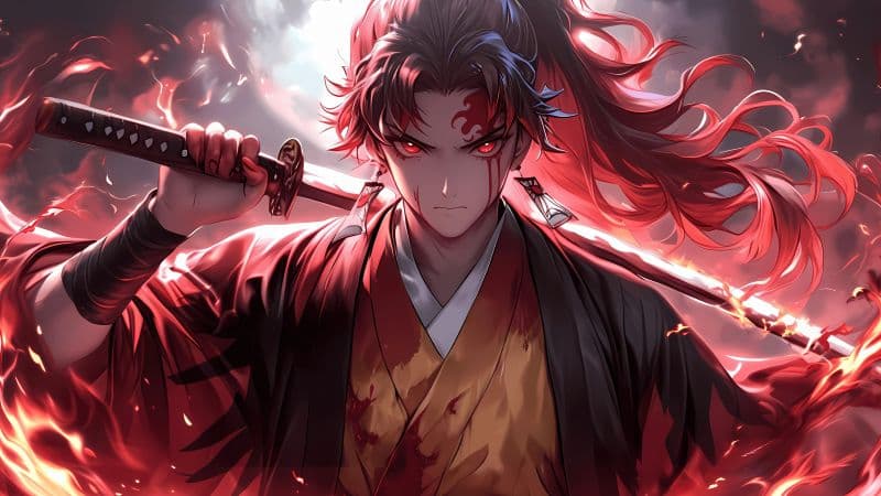 Yoriichi Tsugikuni Katana Wallpaper