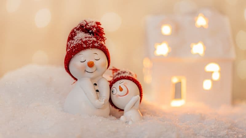 Snowmen Cute Christmas Wallpaper
