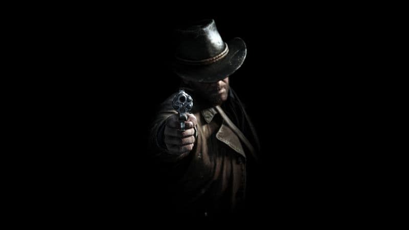 Arthur Morgan Black background Wallpaper
