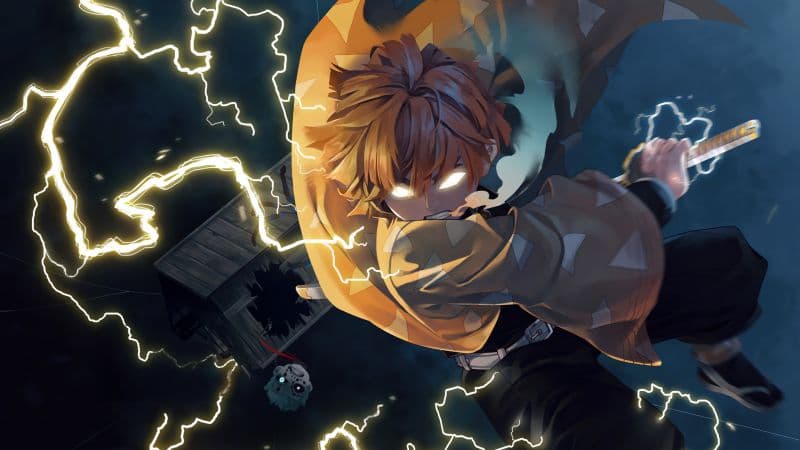 Zenitsu Agatsuma Lightning Strike Wallpaper