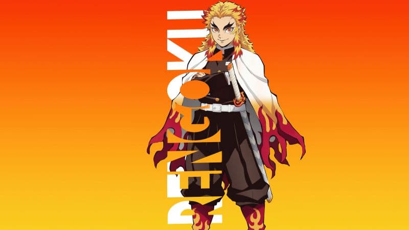 Kyojuro Rengoku Orange background Wallpaper