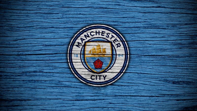 Manchester City FC Wooden background Wallpaper