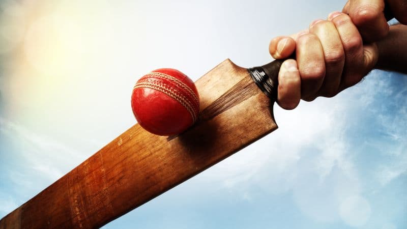 Hitting ball with Cricket bat Wallpaper