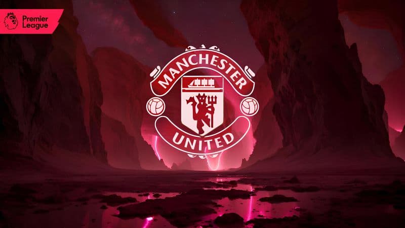 Manchester United Neon logo Wallpaper