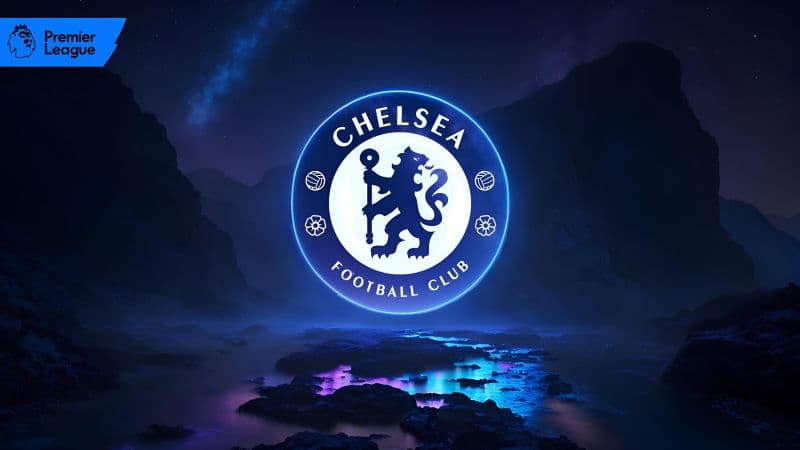 Chelsea FC Neon logo Wallpaper