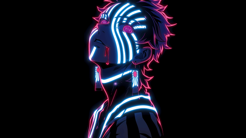 Neon Akaza Wallpaper