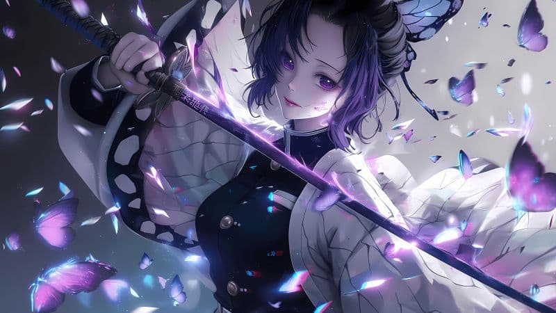 Shinobu Kocho Purple Wallpaper