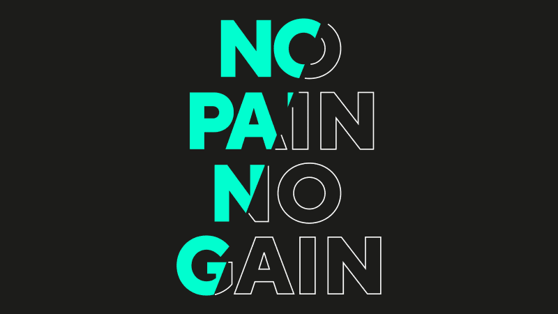 No pain No gain Typography Wallpaper