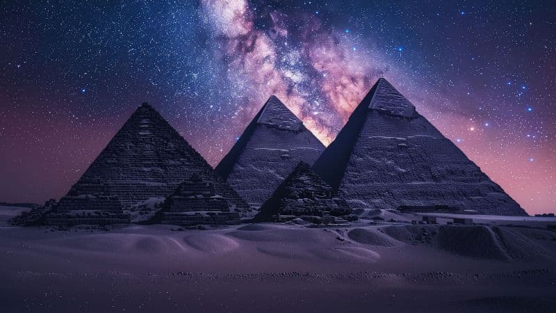 Egyptian Pyramids Milky Way Wallpaper