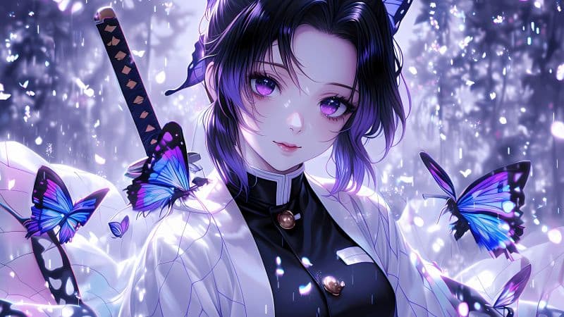 Purple aesthetic Shinobu Kocho Wallpaper