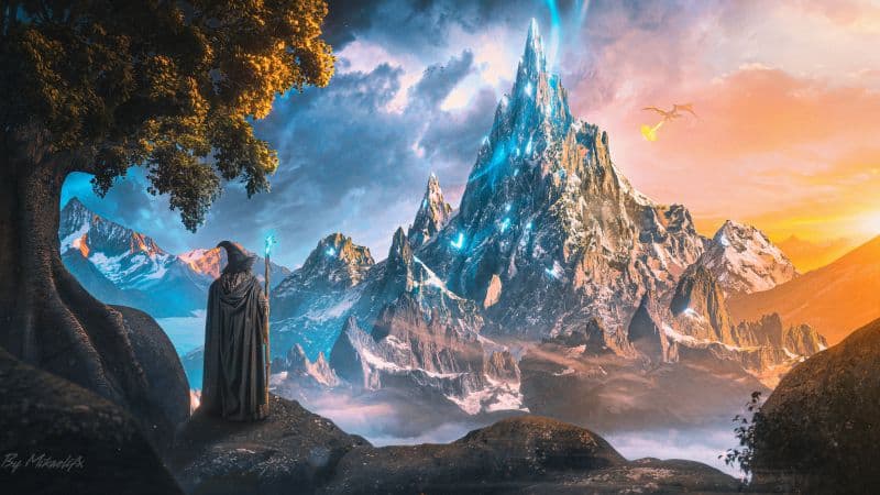 Mountain Fantasy artwork Wallpaper