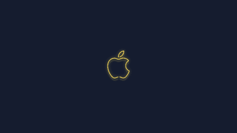 Yellow Apple logo Neon sign Wallpaper
