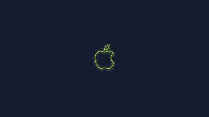 Green Apple logo Neon sign Wallpaper