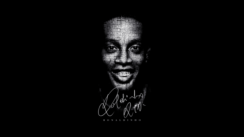 Ronaldinho Black background Wallpaper