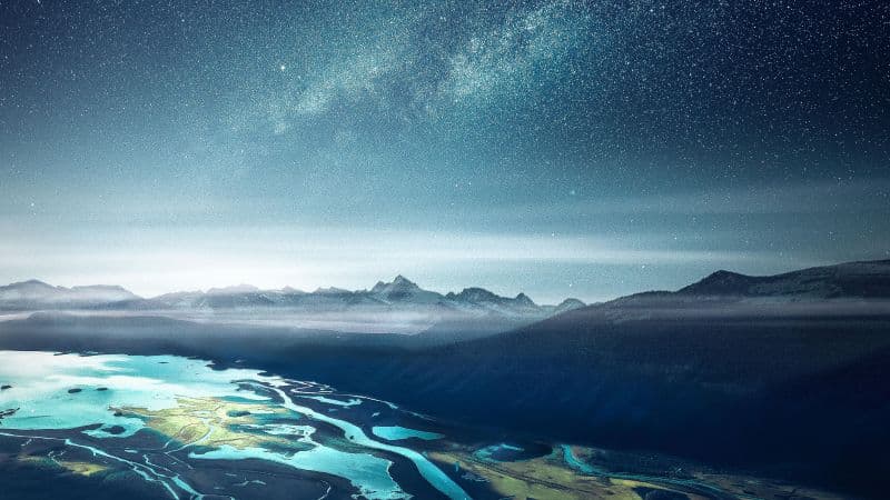 Mountains Starry sky Wallpaper