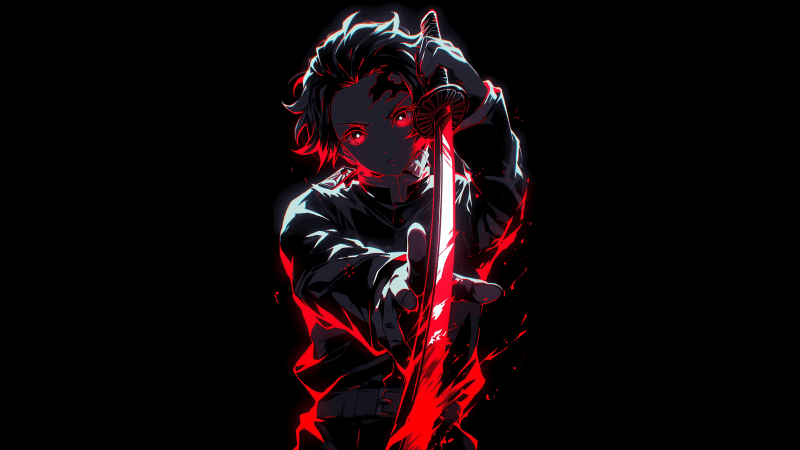 Tanjiro Kamado AMOLED Wallpaper