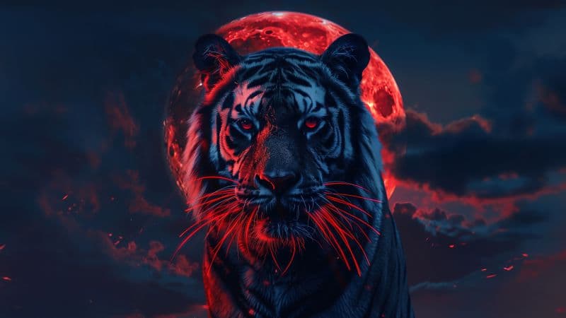 Tiger Red aesthetic Wallpaper