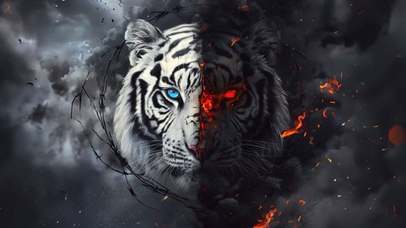 White tiger Dope Wallpaper