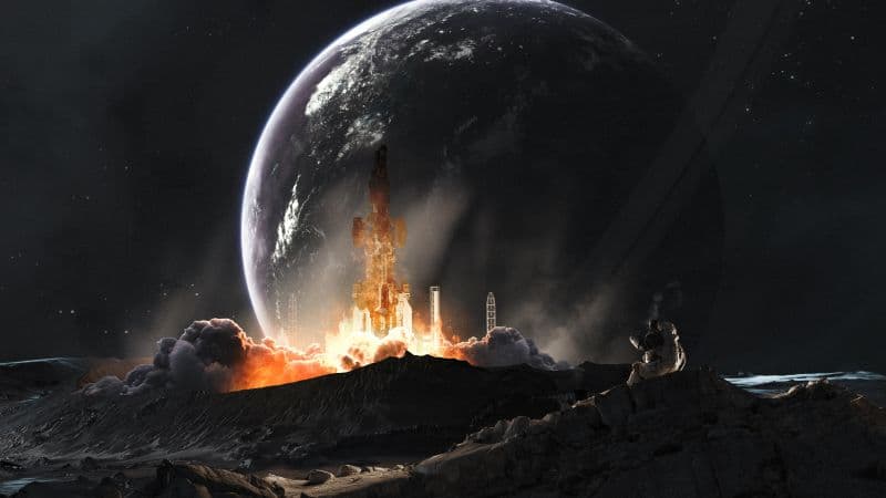 Moon Rocket launch Wallpaper