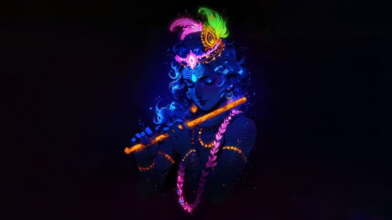 Lord Krishna Glowing Wallpaper