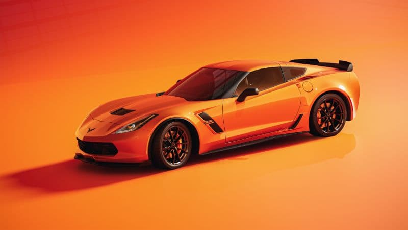 Chevrolet Corvette Orange aesthetic Wallpaper
