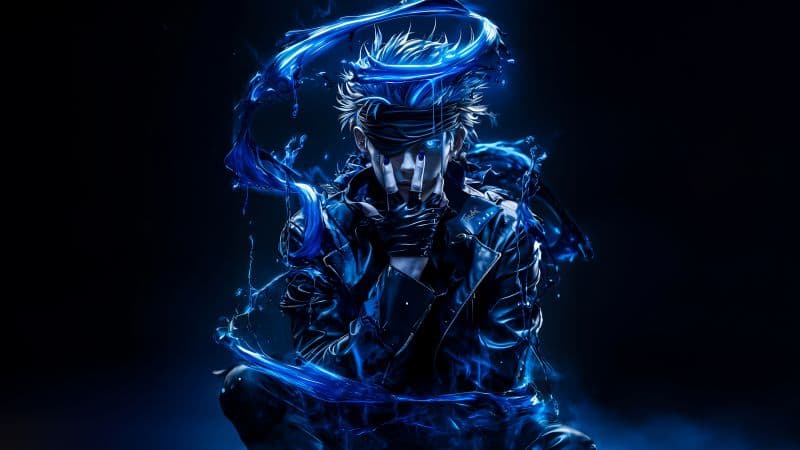 Satoru Gojo Blue aesthetic Wallpaper