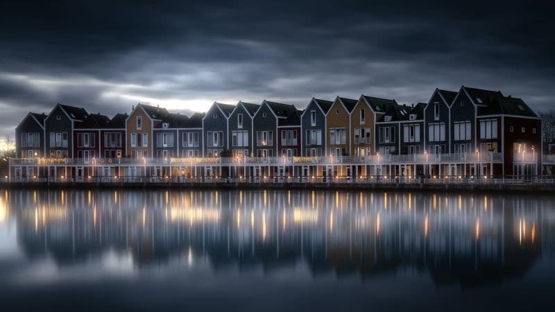 Rainbow houses Netherlands Wallpaper