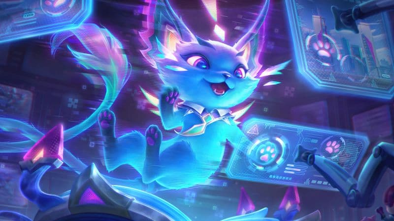 Cyber Cat Yuumi League of Legends Wallpaper